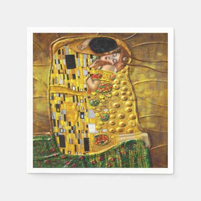 Meine Klimt-Serie: Der Kuss Serviette (Vorderseite)