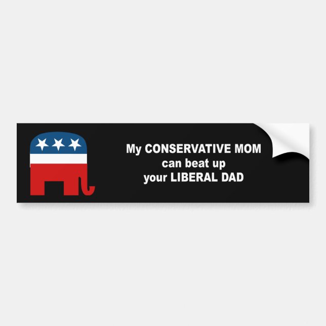 Meine konservative Mamma kann Ihren liberalen Vati Autoaufkleber (Vorne)