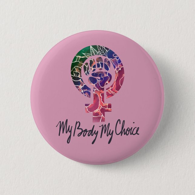 Meine Körperwahl Feminist Pro-choice Button (Vorderseite)