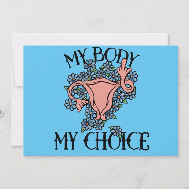 Meine Körperwahl Feminist Pro-choice Einladung (Vorderseite)