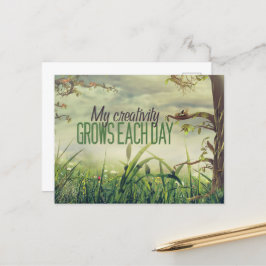 "Meine Kreativität wächst" Motivation Affirmation Postkarte