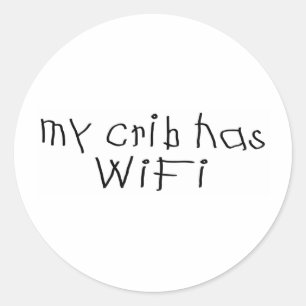 Meine Krippe hat wifi Runder Aufkleber