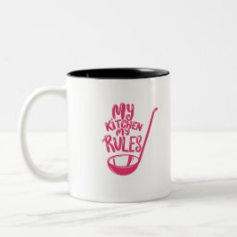 Meine Küche hat rosa Regeln Zweifarbige Tasse