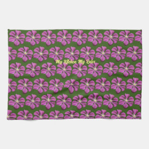"Meine Küche meine Regel" elegante Purpleflores mi Geschirrtuch