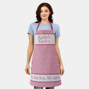 Meine Küche, Meine Regeln Rotes Karo Personalisier Schürze