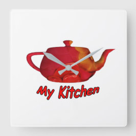 Meine Küche Quadratische Wanduhr