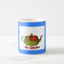 MEINE KÜCHENTEAPOT AUF BLAU
