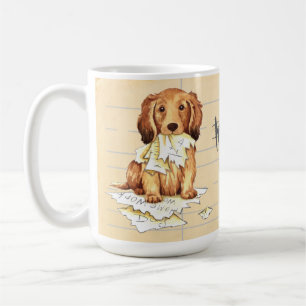 Meine langhaarige Dackel aß meine Hausaufgaben Kaffeetasse