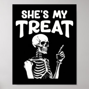 Meine Leckerei Skeleton passt Halloween-Kostüm Hes Poster