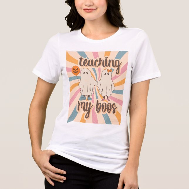 Meine Leibeigenschaft lehren Spooky Teacher Tri-Blend Shirt (Vorderseite)