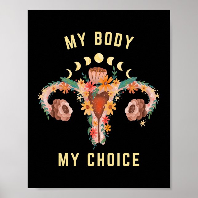 Meine Leiche meine Wahl Feminist Poster (Vorne)