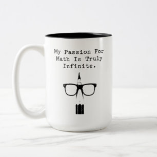 Meine Leidenschaft für Mathe ist wirklich unendlic Zweifarbige Tasse
