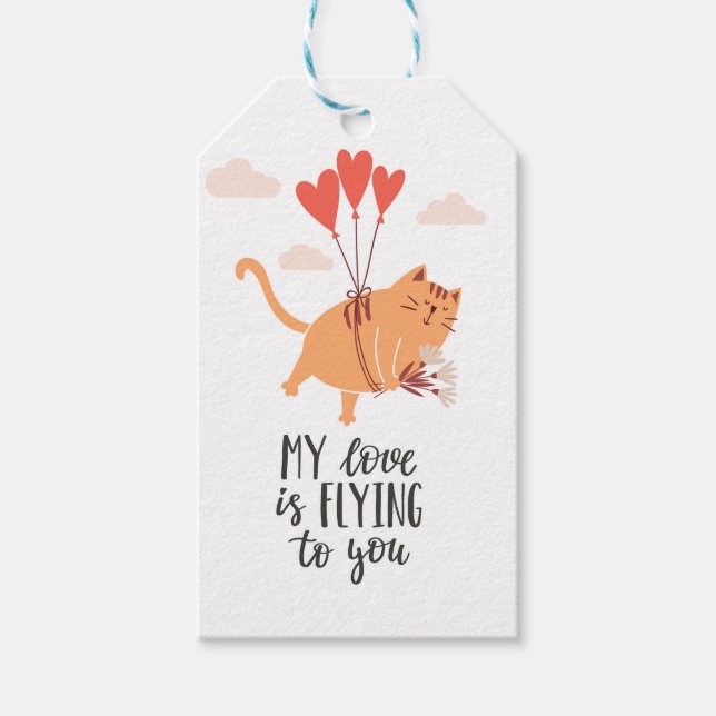 Meine Liebe fliegt zu dir Geschenkanhänger (Vorderseite)
