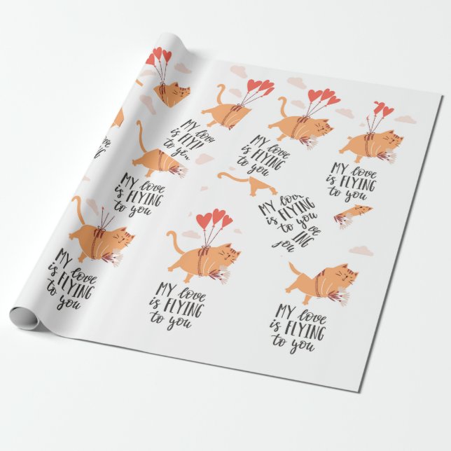 Meine Liebe fliegt zu dir Geschenkpapier (Ungerollt)