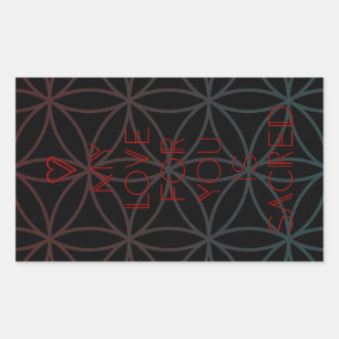 Meine Liebe für dich ist heilige Geometrie Rechteckiger Aufkleber