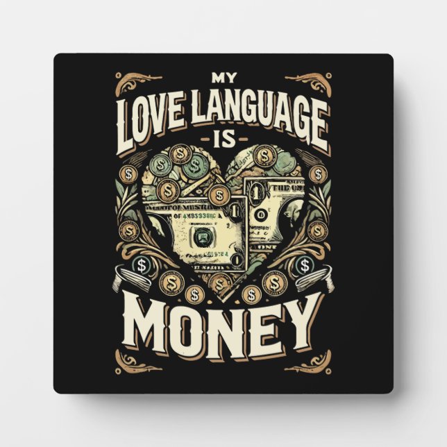 Meine Liebe ist Geld, lustiger Trick Fotoplatte (Vorderseite)