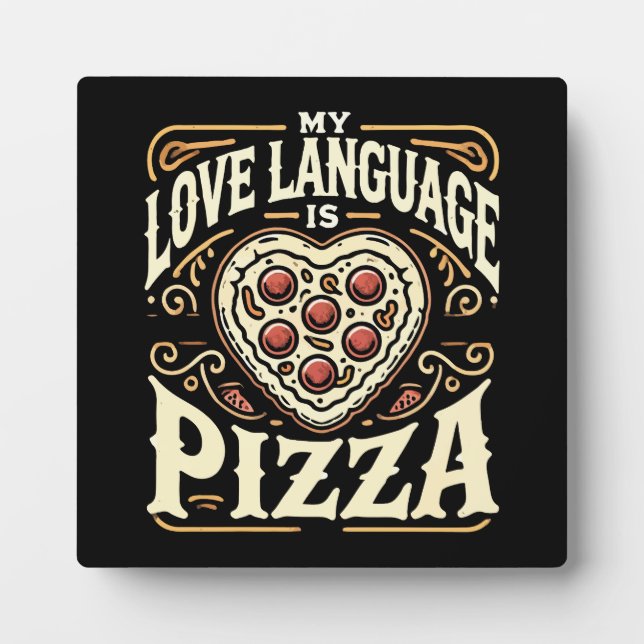 Meine Liebe ist Pizza - Funny Feinschmecker Valent Fotoplatte (Vorderseite)