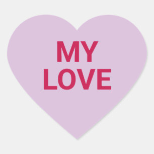 Meine Liebe lila niedliche Gespräche am Valentinst Herz-Aufkleber
