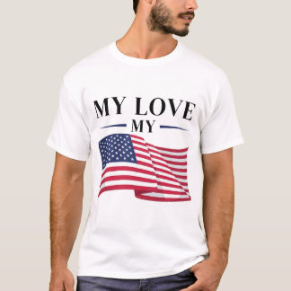 Meine Liebe My USA Flag T - Shirt - Bold & Vibrann