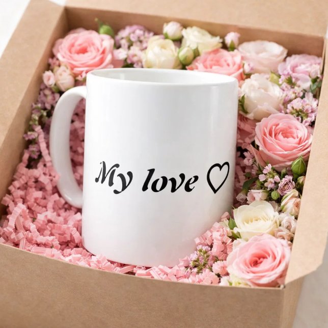 Meine Liebe ❤️ - Romantisches Minimalistisches Zit Kaffeetasse (Von Creator hochgeladen)