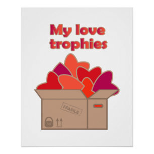 Meine Liebe-Trophäen in Schachtel voller Valentinh Poster
