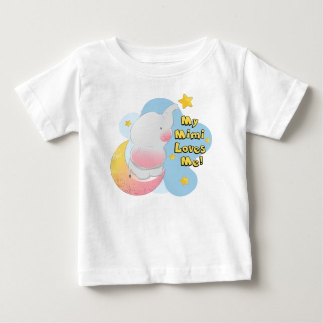 Meine Lieben Mimi ich Elefant Baby T-shirt (Vorderseite)
