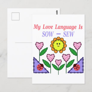Meine Liebessprache ist Nähen Postkarte