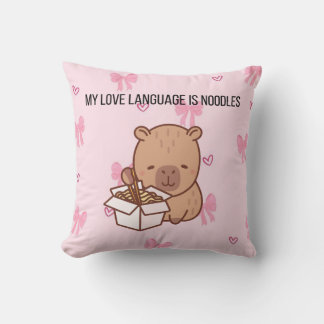 Meine Liebessprache sind Nudeln | Kawaii Capybara Kissen