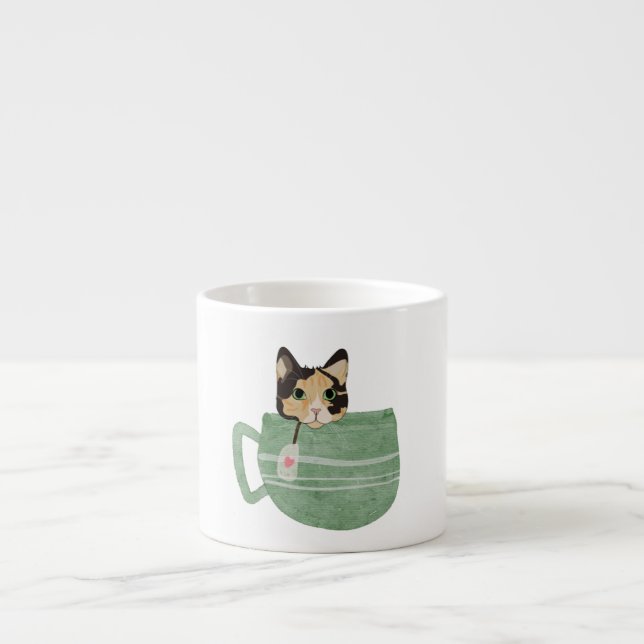 Meine liebliche Katze trank meinen Tee und badete  Espressotasse (Vorderseite)