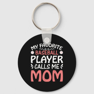 Meine Lieblings-Baseball-Player-Mama Funny Mütter Schlüsselanhänger