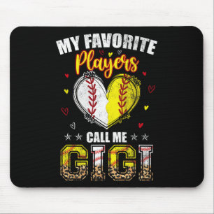 Meine Lieblings-Baseball-Softball-Spieler nennen m Mousepad
