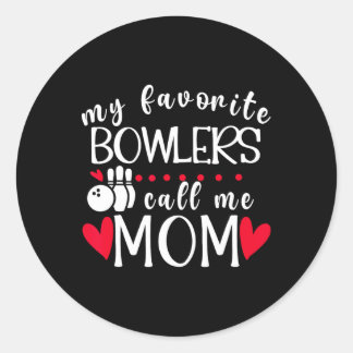 Meine Lieblings-Bowler nennen mich Mama Bowling Ma Runder Aufkleber