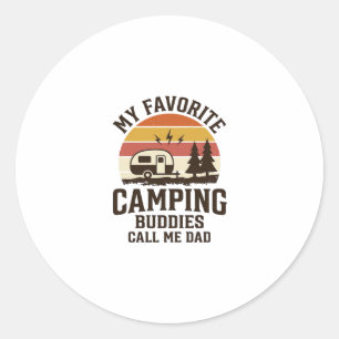 Meine Lieblings-Camping-Kumpels nennen mich Papa V Runder Aufkleber