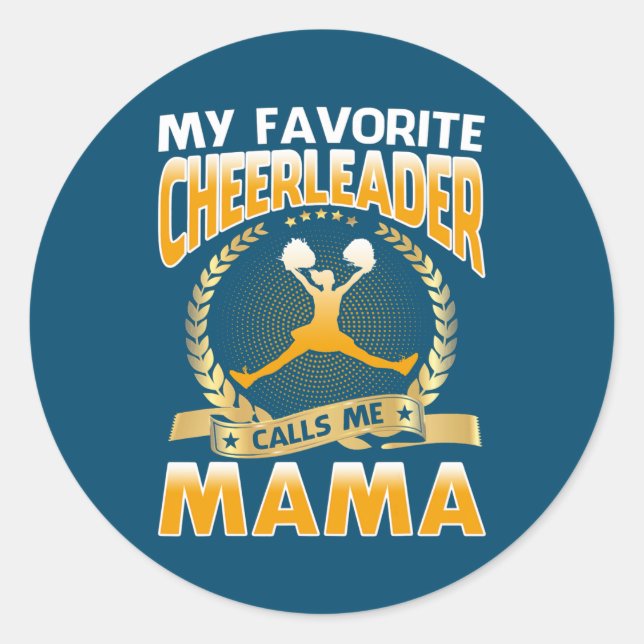 Meine Lieblings-Cheerleader nennt mich Mama Runder Aufkleber (Vorderseite)