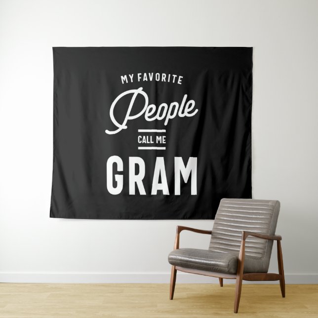 Meine Lieblings-Leute nennen mich Gram Wandteppich (Beispiel (Horizontal))