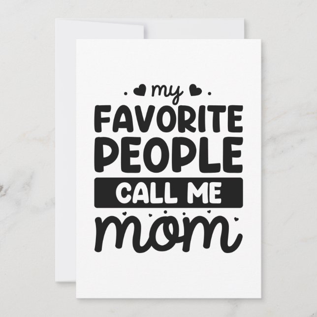 Meine Lieblings-Leute nennen mich Mama Dankeskarte (Vorderseite)