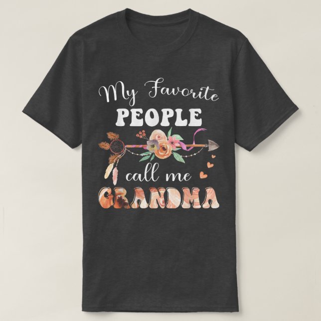 Meine Lieblings-Leute nennen mich Oma Frauen Blume T-Shirt (Design vorne)