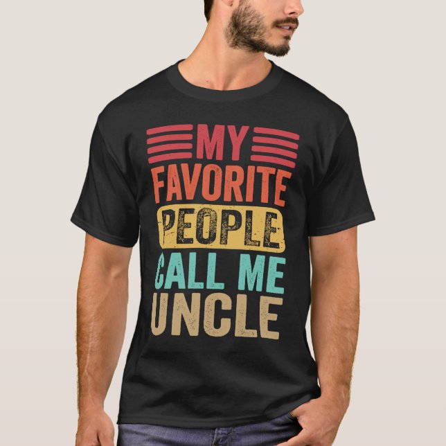 Meine Lieblings-Leute nennen mich Onkel Men Retro  T-Shirt (Vorderseite)