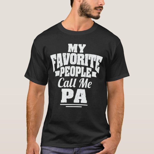 Meine Lieblings-Leute nennen mich Pa Funny Opa Ges T-Shirt (Vorderseite)