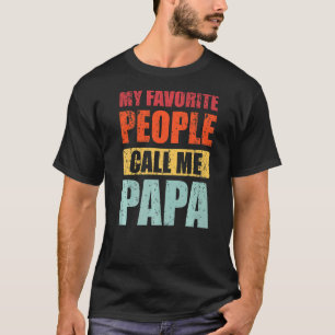 Meine Lieblings-Leute nennen mich Papa Retro Vater T-Shirt