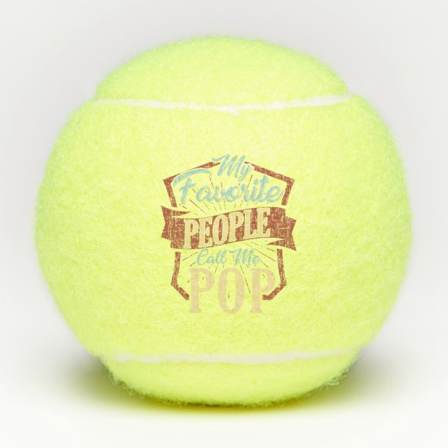 Meine Lieblings-Leute nennen mich Pop Fun Vater Tennisbälle (Vorderseite)