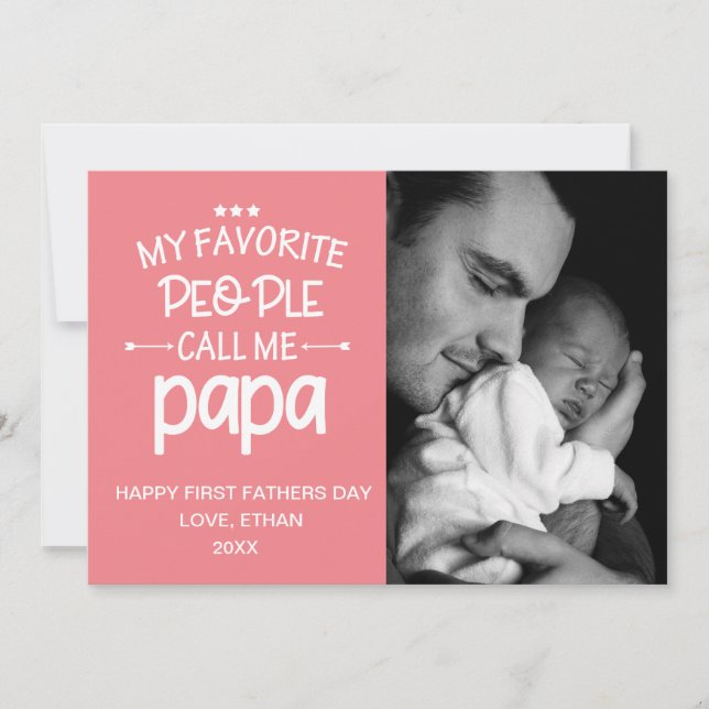 Meine Lieblings-Leute rufen Papa- Vaterfotokarte a Karte (Vorderseite)