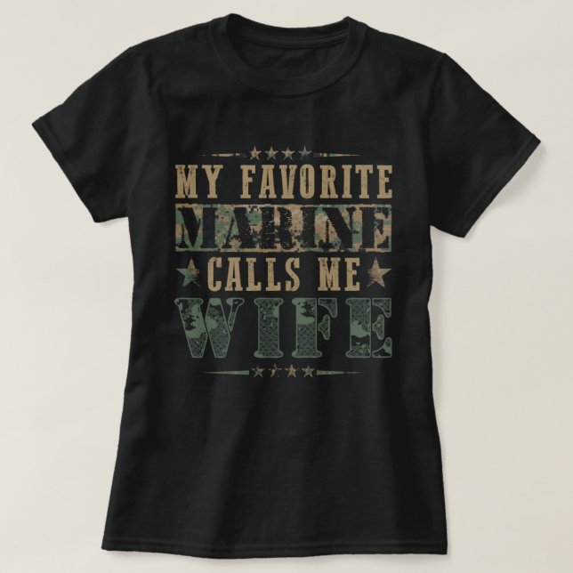 Meine Lieblings-Marine nennt mich Ehefrau American T-Shirt (Design vorne)