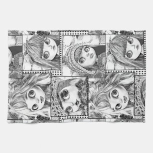Meine Lieblings-Schwarz-Weiß-Patchwork-Puppen Geschirrtuch