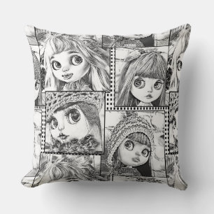 Meine Lieblings-Schwarz-Weiß-Patchwork-Puppen Kissen
