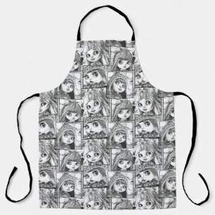 Meine Lieblings-Schwarz-Weiß-Patchwork-Puppen Schürze