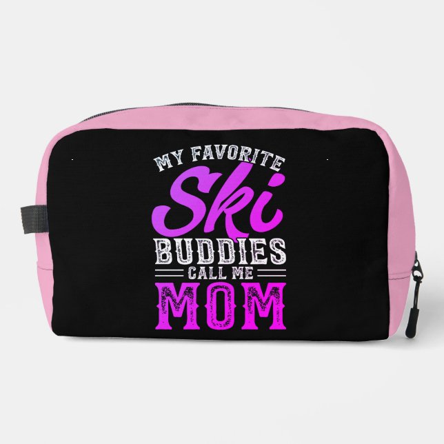 Meine Lieblings-Ski-Buddies nennen mich Mama Waschbeutel (Vorderseite)