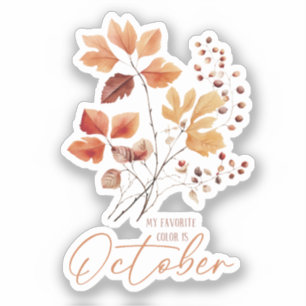 Meine Lieblingsfarbe ist Oktober - Herbstblätter & Aufkleber