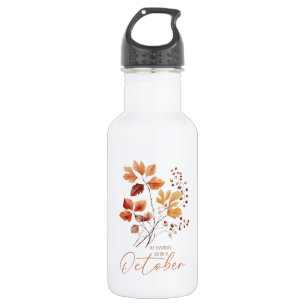 Meine Lieblingsfarbe ist Oktober - Herbstblätter & Edelstahlflasche