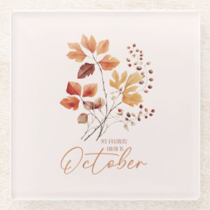 Meine Lieblingsfarbe ist Oktober - Herbstblätter & Glasuntersetzer
